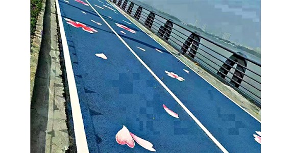 公园彩色沥青摊铺